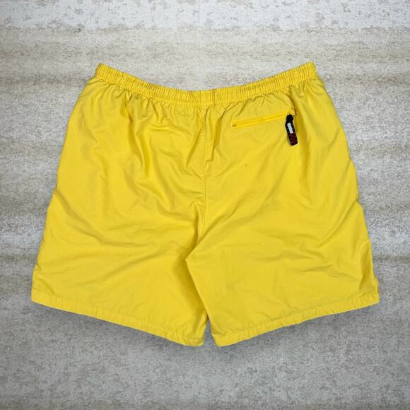 Vintage Tommy Hilfiger Swim Shorts Banana Yellow Spellout Logo 8" Inseam 90s - Picture 2 of 4